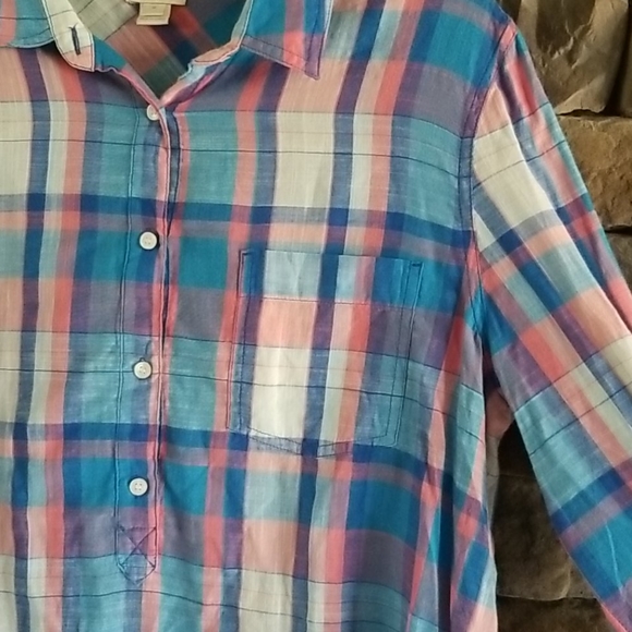 J. Crew Women's Plaid Popover - Picture 3 of 7